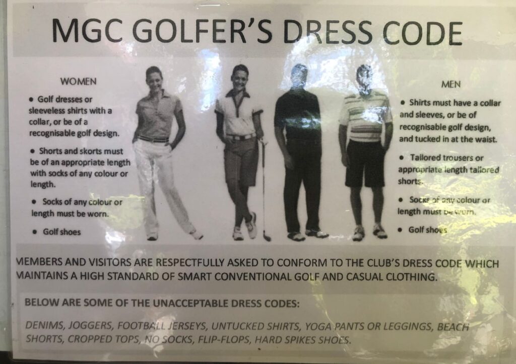 dress code pour aller dans les golfs de l'Ile Maurice