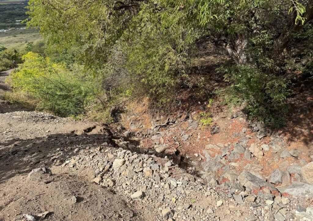 chemin pour accéder à la tourelle de tamarin