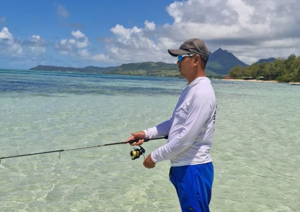 Le shorecasting à ile maurice - ile aux cerfs